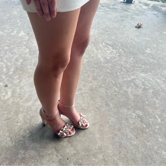 TWEED TAN WHITE HOMECOMING SUIT HAT DRESS GUC ALTERED PEARL BUTTONS WOOL HAT SM - Picture 8 of 12